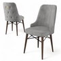 Hanah Home Juego de Sillas de Comedor Babyface Metal Madera Gris Marrón 6 Piezas 142cm